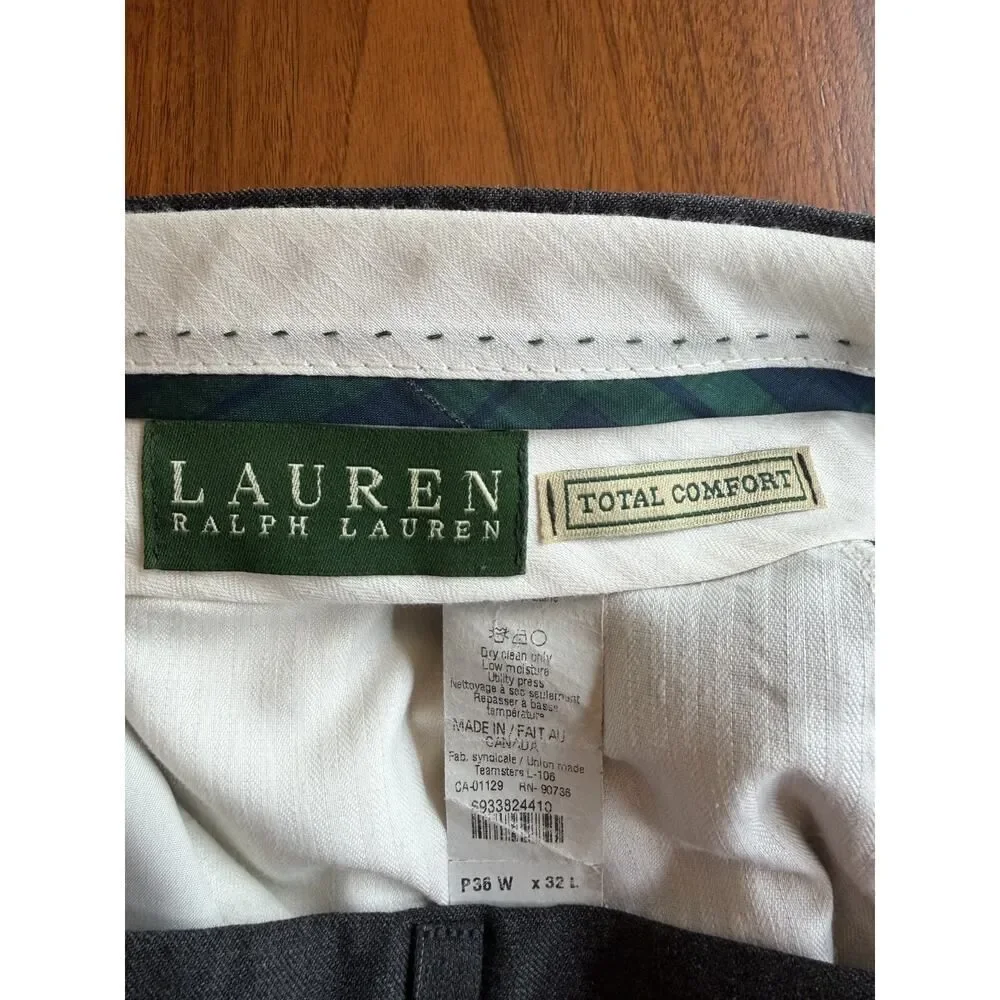Lauren Ralph Lauren Men's Total Comfort Grey Pinstripe Dress Pants - Size 36x32